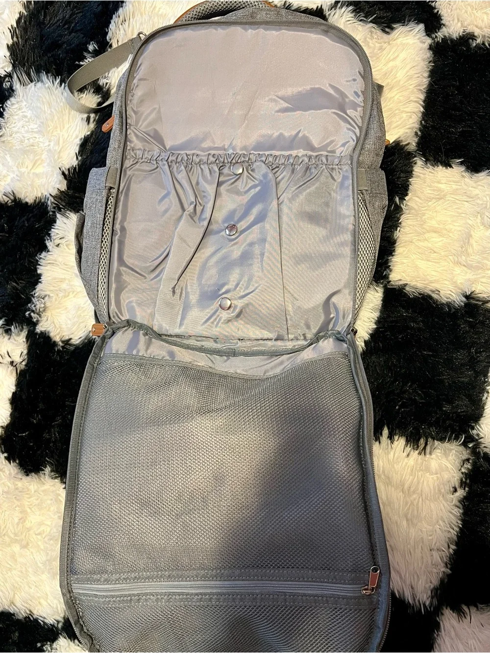 Gray Baby Diaper Backpack - Stylish Gray Baby Bag